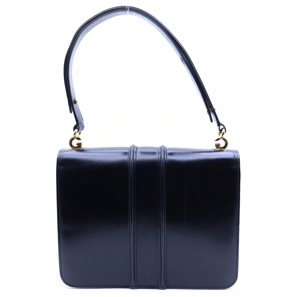 GUCCI(グッチ) オールドグッチ ショルダーバック ハンドバッグ ブラック ゴールド金具 レザー