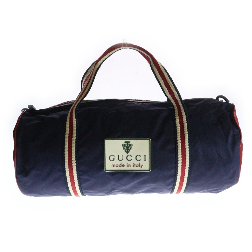GUCCI(グッチ) ボストンバッグ ハンドバッグ ネイビー レッド ナイロン