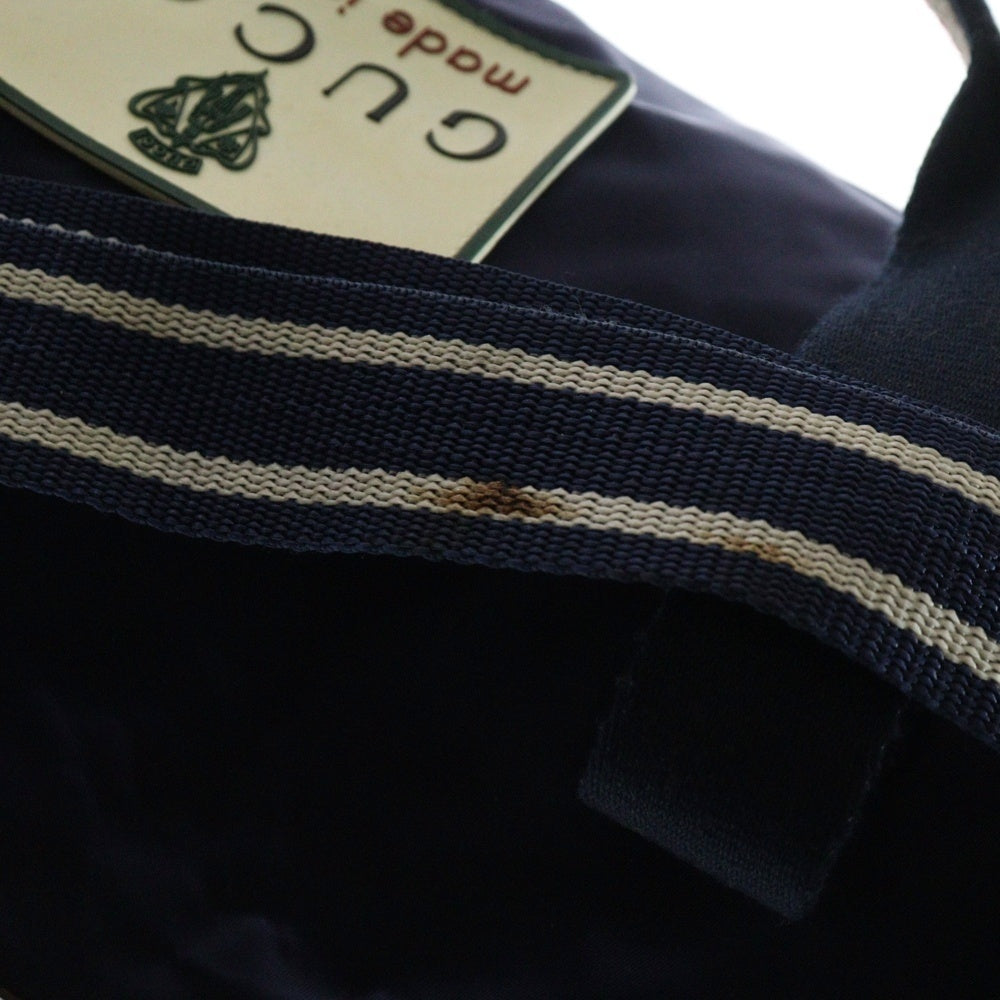 GUCCI(グッチ) ボストンバッグ ハンドバッグ ネイビー レッド ナイロン