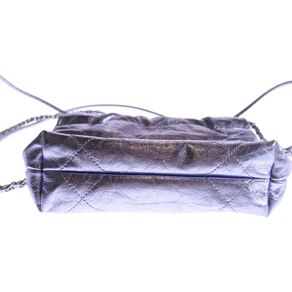 CHANEL(シャネル) シャネル22 ココマーク カーフスキン ミニチェーンショルダーバッグ パープル レディース