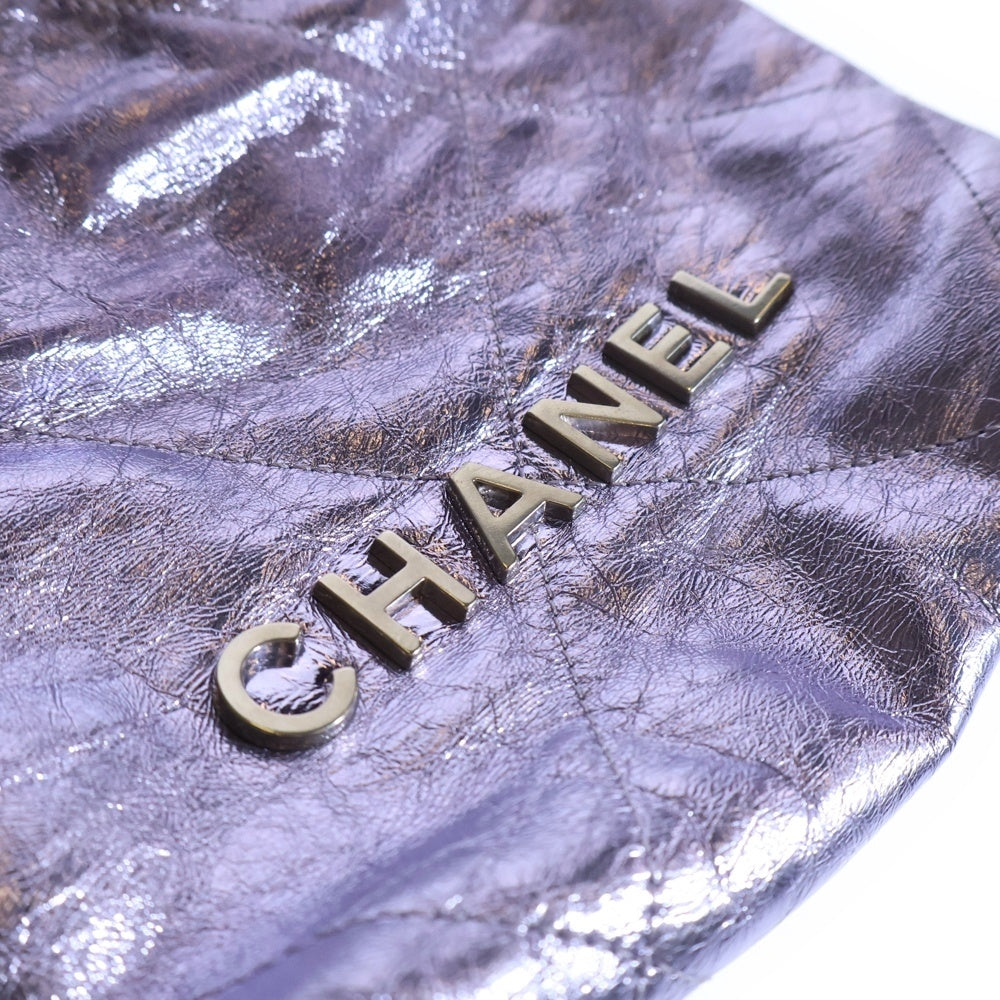 CHANEL(シャネル) シャネル22 ココマーク カーフスキン ミニチェーンショルダーバッグ パープル レディース