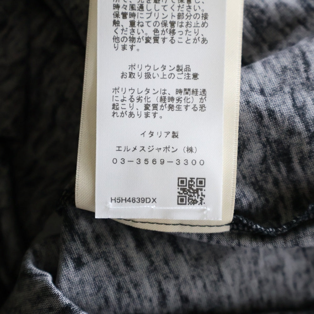 HERMES(エルメス) ツイルレーヌ チェーンプリント クルーネック 半袖Tシャツ カットソー ブラック
