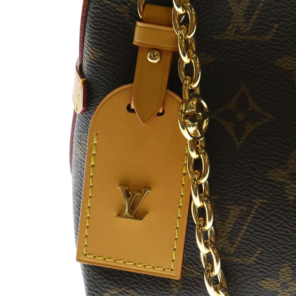 LOUIS VUITTON(ルイヴィトン) モノグラム キャリーオールBB レザーチェーンショルダーバッグ ブラウン レディース M13014