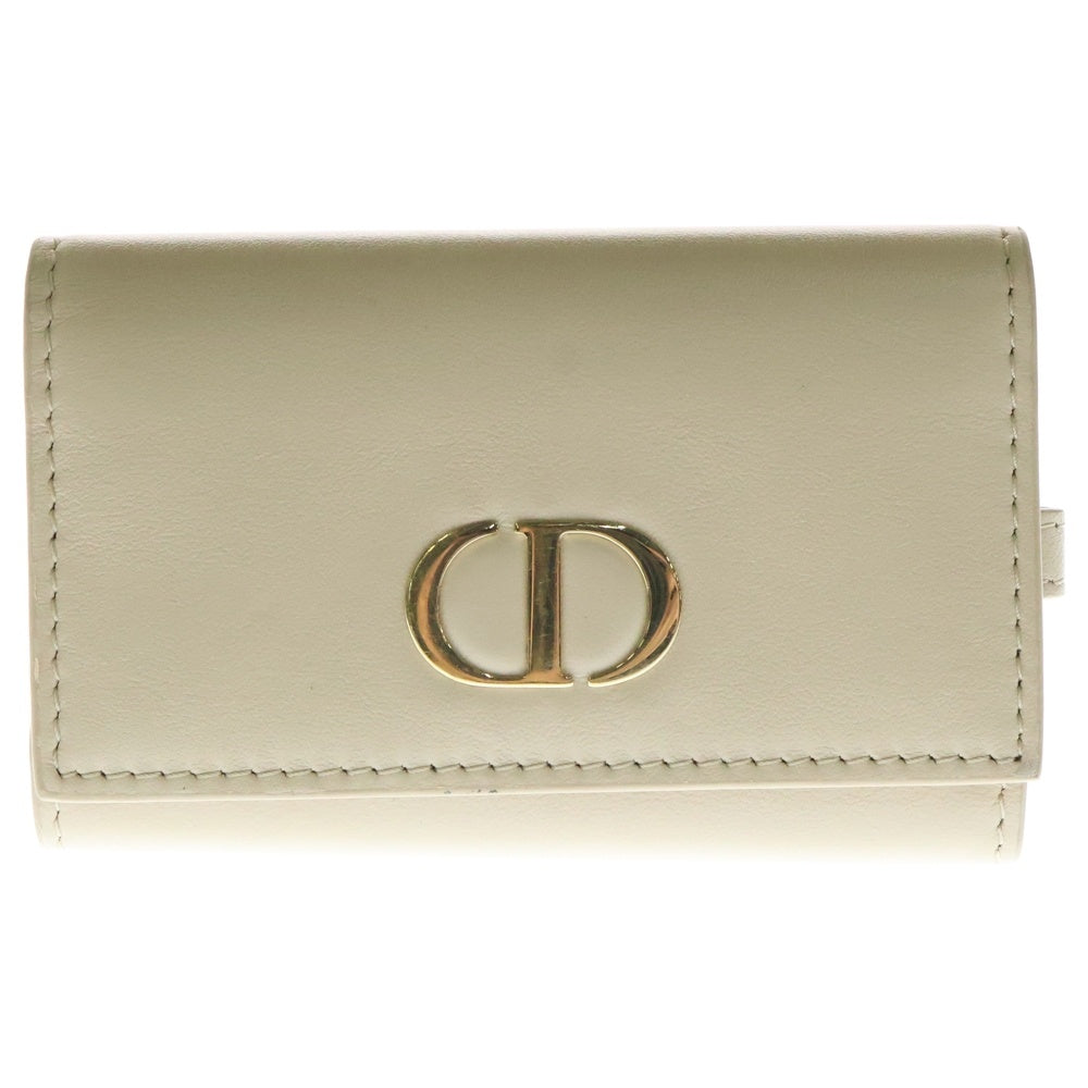 Christian Dior(クリスチャンディオール) キーケース キーリング キーホルダー バッグチャーム ベージュ ゴールド金具 レザー