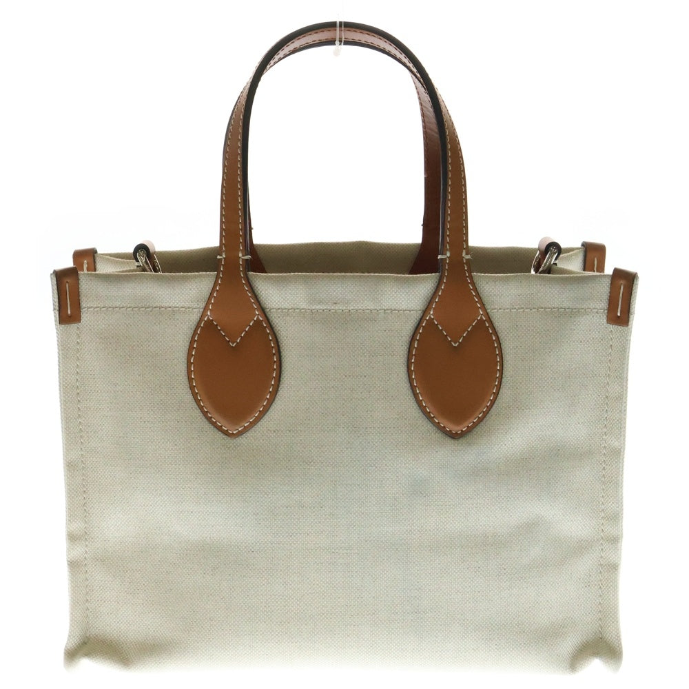 GUCCI(グッチ) トートバック ミディアム キャンバス×レザー アイボリー×ブラウン 2WAY ハンドバッグ ショルダーバッグ 772144