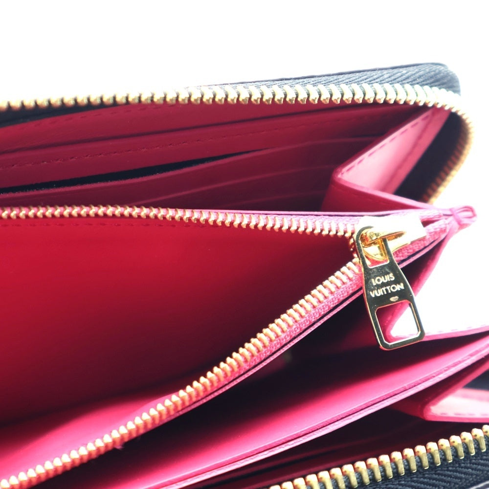 LOUIS VUITTON(ルイヴィトン) ラウンドジッパー ロングウォレット カードケース 長財布 ブラック×ピンク ゴールド金具 レザー M63102