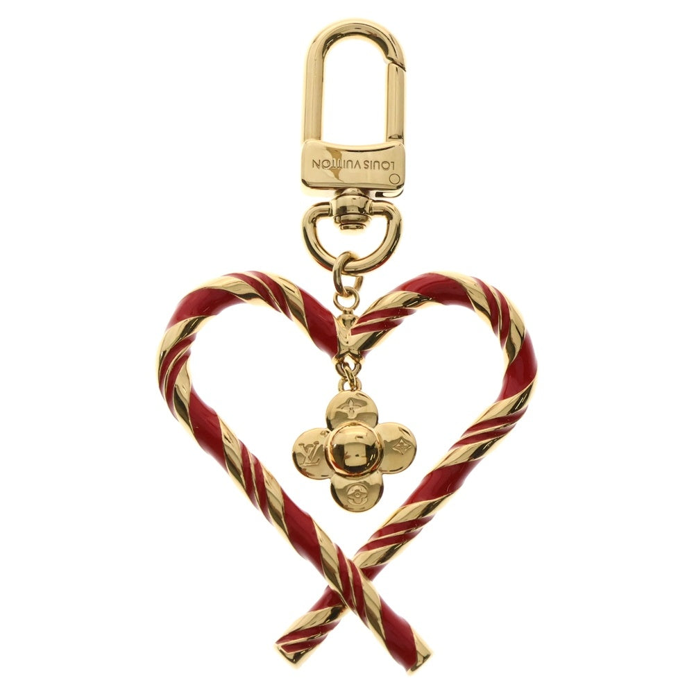 LOUIS VUITTON(ルイヴィトン) バッグチャーム・ヴィヴィエンヌ キャンディケイン バッグチャーム キーリング キーホルダー ゴールド×レッド M02207