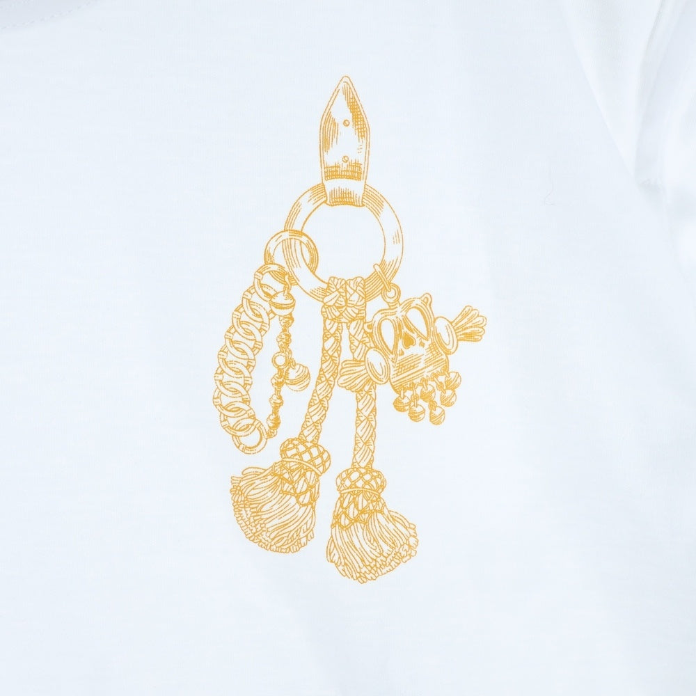 HERMES(エルメス) カルトゥッシュ 馬具 チェーンプリント クルーネック 半袖Tシャツ カットソー ホワイト