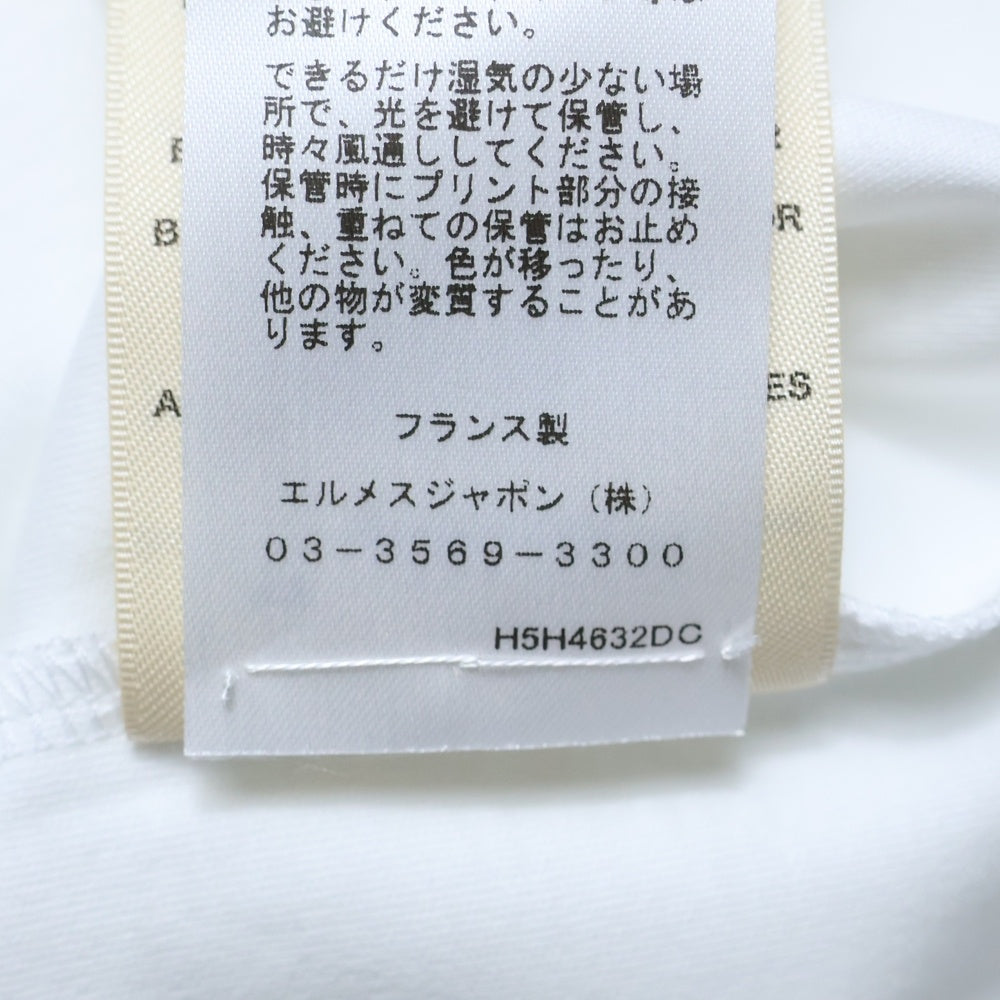 HERMES(エルメス) カルトゥッシュ 馬具 チェーンプリント クルーネック 半袖Tシャツ カットソー ホワイト