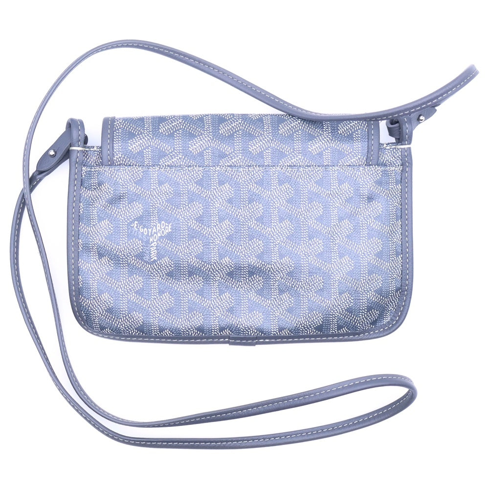 GOYARD(ゴヤール) プリュメ PVCコーティングキャンバス レザー ポーチ ウォレット ショルダーバッグ ポシェット シルバー金具 グレー