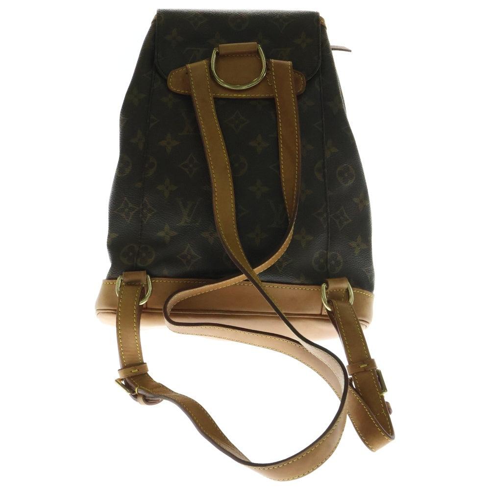 LOUIS VUITTON(ルイヴィトン) モノグラム モンスリMM リュックサック バックパック ブラウン ゴールド金具 レザー×PVC M51136