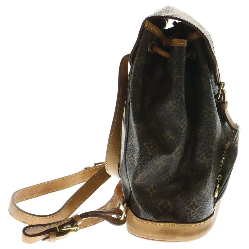 LOUIS VUITTON(ルイヴィトン) モノグラム モンスリMM リュックサック バックパック ブラウン ゴールド金具 レザー×PVC M51136