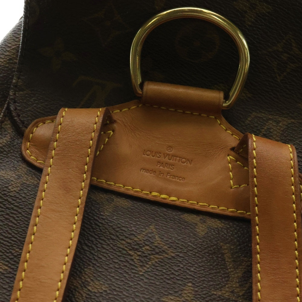 LOUIS VUITTON(ルイヴィトン) モノグラム モンスリMM リュックサック バックパック ブラウン ゴールド金具 レザー×PVC M51136