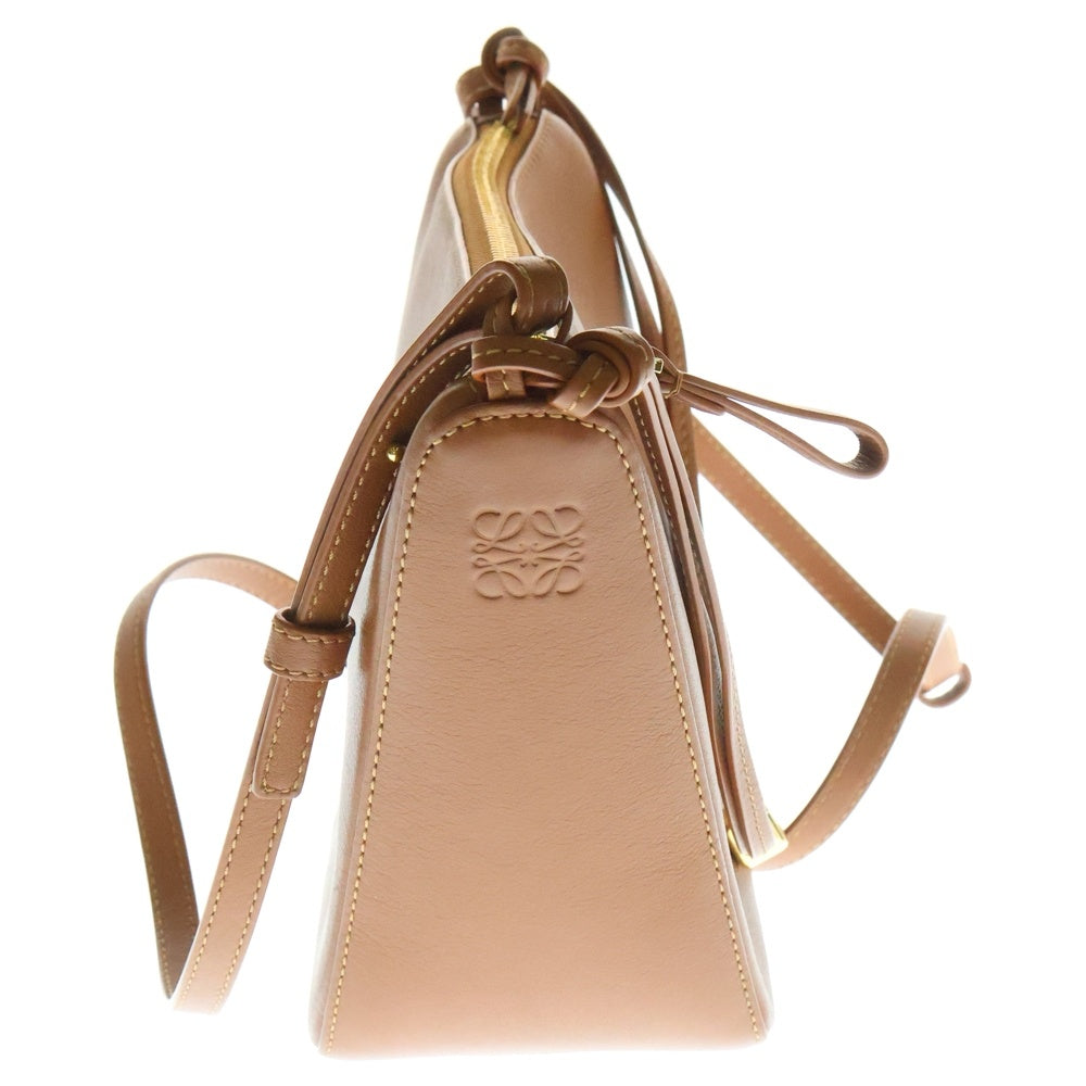 LOEWE(ロエベ) ハンモック ホーボーミニ ショルダーバッグ ハンドバッグ ゴールド金具 ブラウン レザー