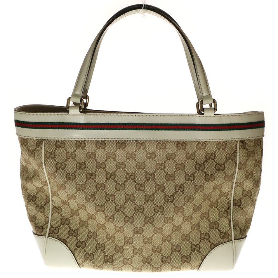 GUCCI(グッチ) GGキャンバス トートバッグ ハンドバッグ ゴールド金具 ベージュ×ブラウン キャンバス 257061