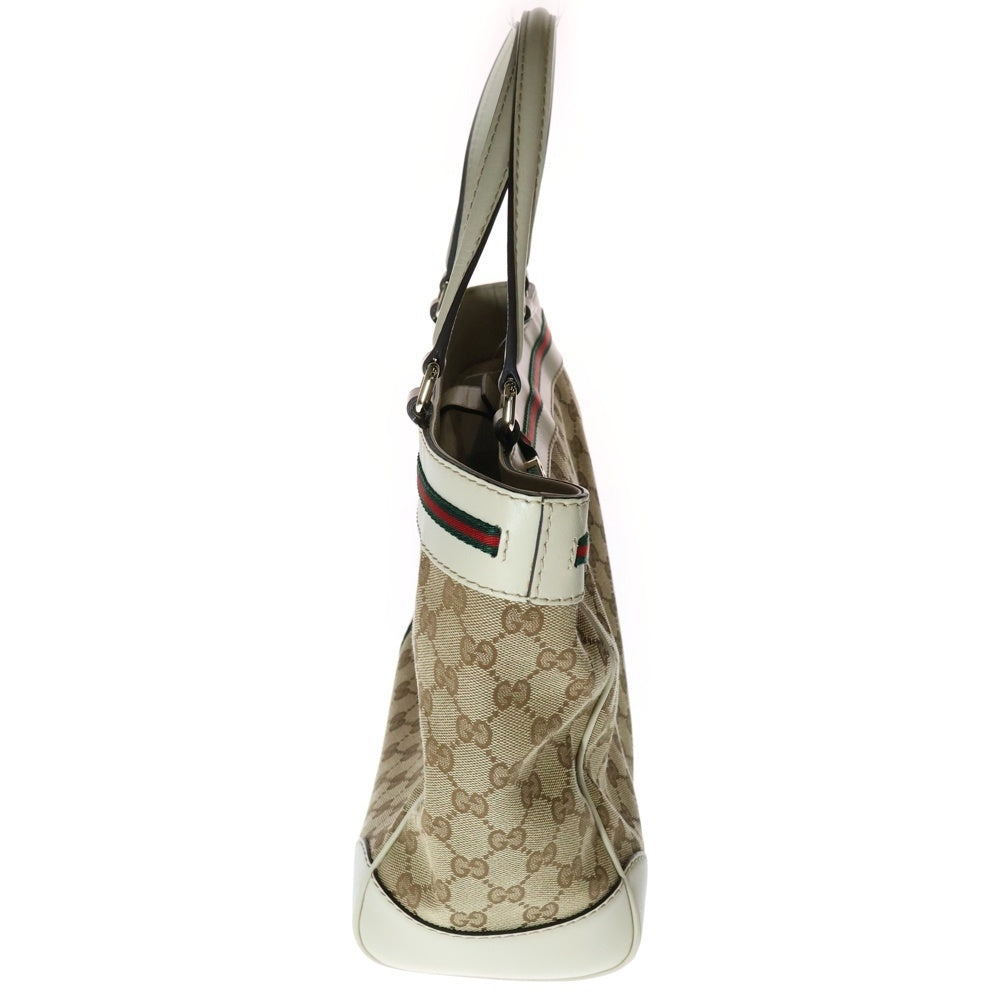 GUCCI(グッチ) GGキャンバス トートバッグ ハンドバッグ ゴールド金具 ベージュ×ブラウン キャンバス 257061