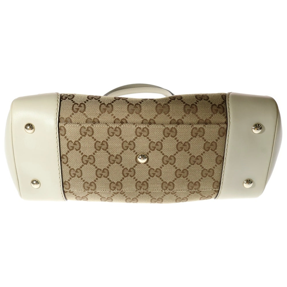 GUCCI(グッチ) GGキャンバス トートバッグ ハンドバッグ ゴールド金具 ベージュ×ブラウン キャンバス 257061