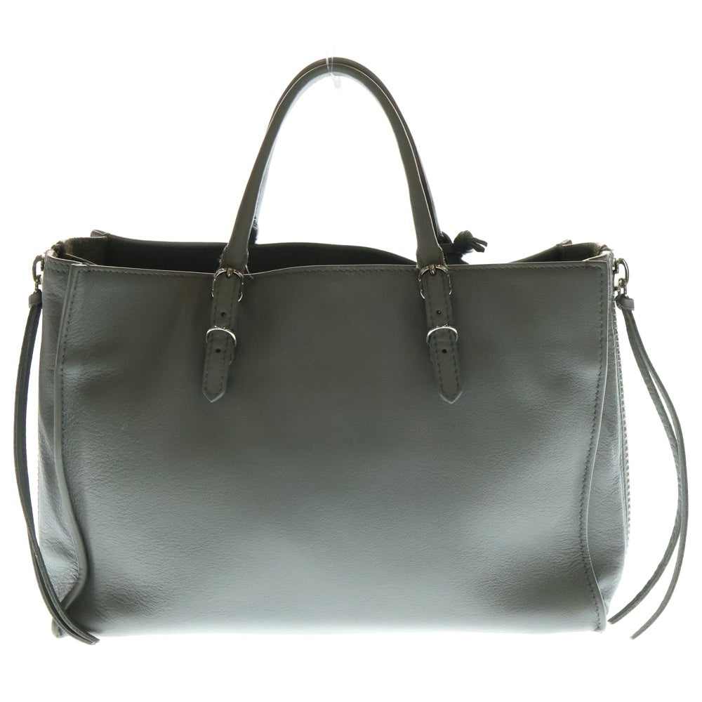 BALENCIAGA(バレンシアガ) ペーパーミニ 2WAYハンドバッグ ショルダーバッグ トートバック グレー レザー シルバー金具 370926
