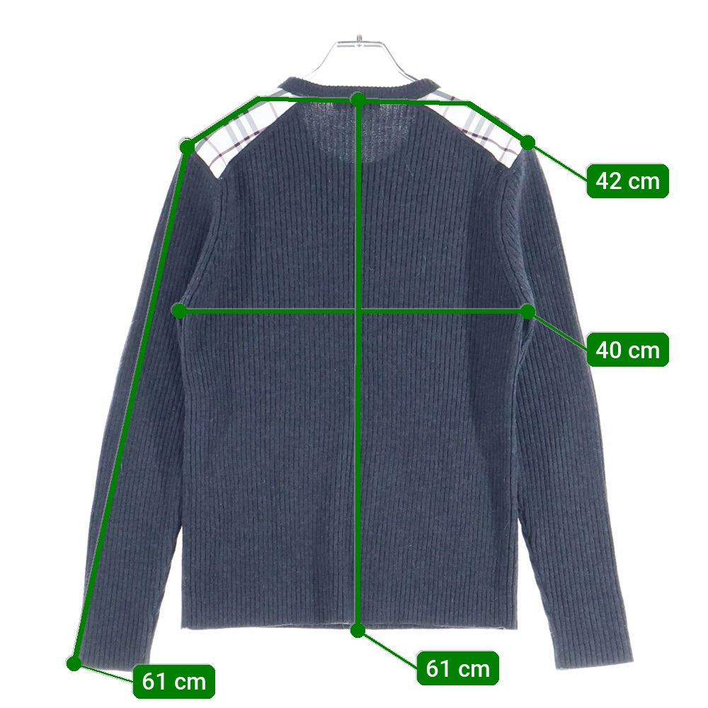 バーバリー ブラックレーベル　ドライバーズニット　ノバチェック　ホースロゴ刺繍 BURBERRY BLACK LABEL(バーバリー ブラックレーベル) ワンポイントロゴ