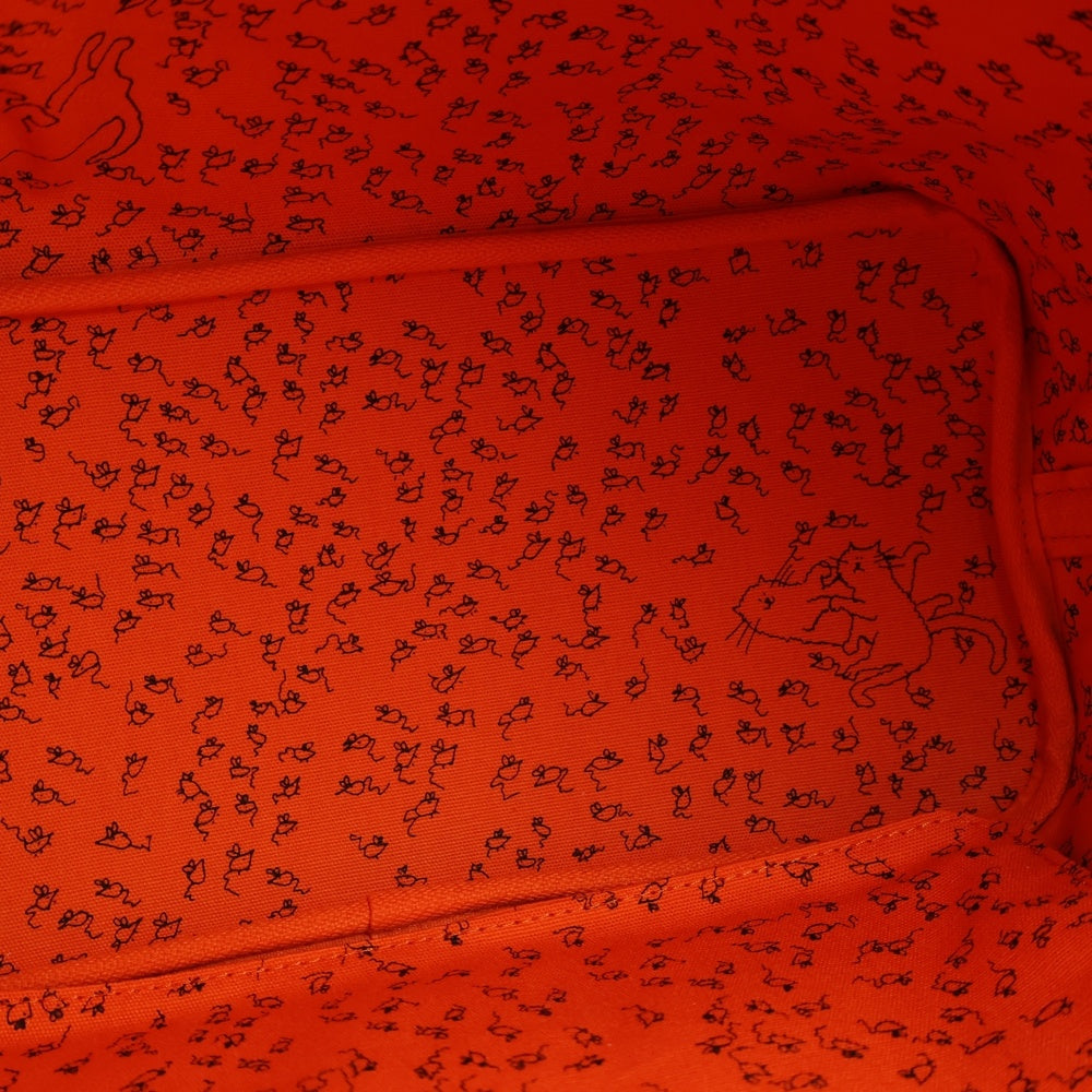 LOUIS VUITTON(ルイヴィトン) キャットグラム ネヴァーフルMM ポーチ付レザートートバッグ ブラウン/オレンジ レディース M44441