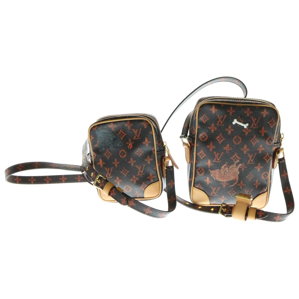 LOUIS VUITTON(ルイヴィトン) キャットグラム パナムセット レザーショルダーバッグ ブラック/オレンジ M44399