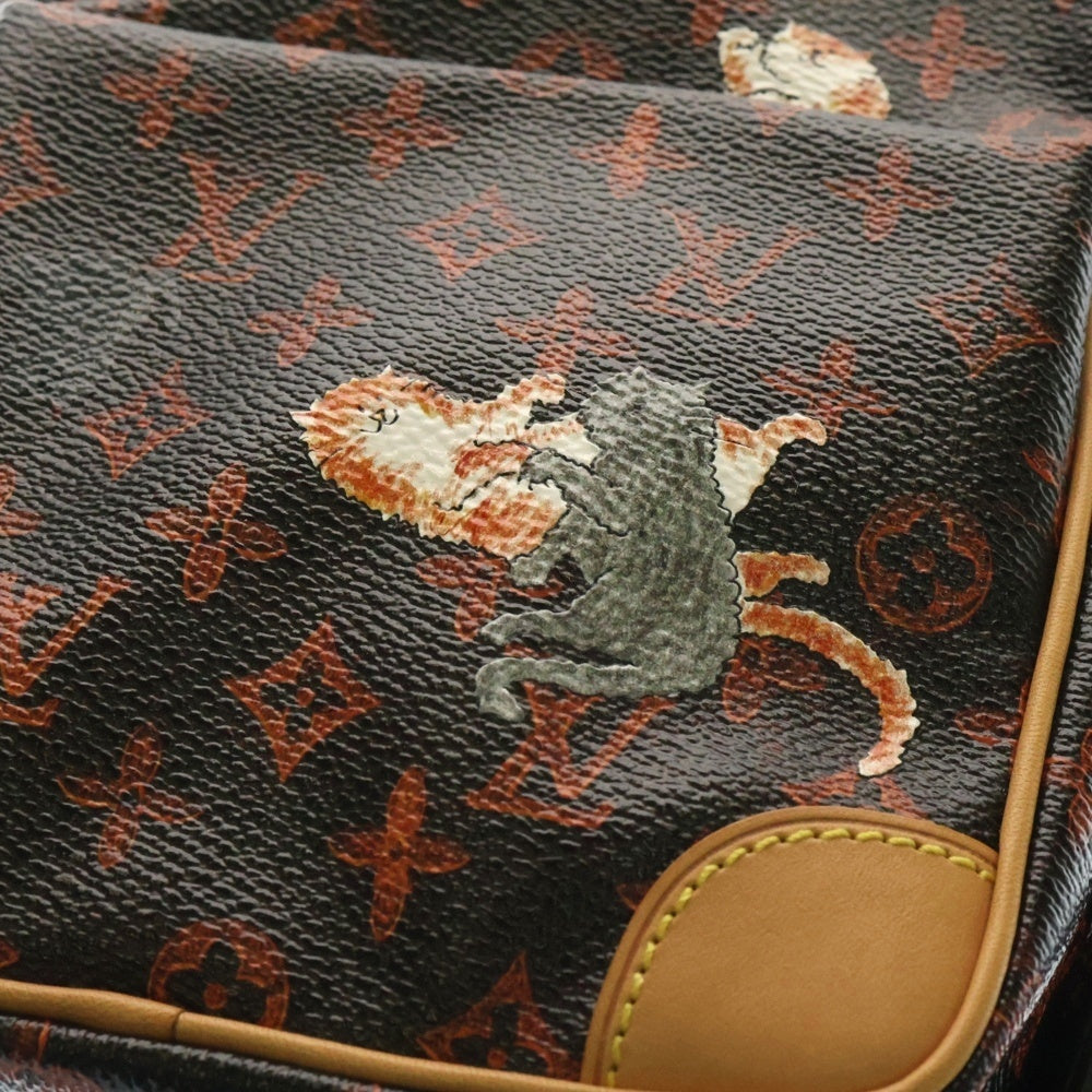 LOUIS VUITTON(ルイヴィトン) キャットグラム パナムセット レザーショルダーバッグ ブラック/オレンジ M44399