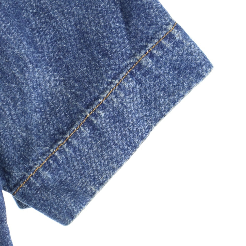 Christian Dior(クリスチャンディオール) BEE タイガー刺繍プリント 半袖デニムシャツ ブルー 252J26Y3584