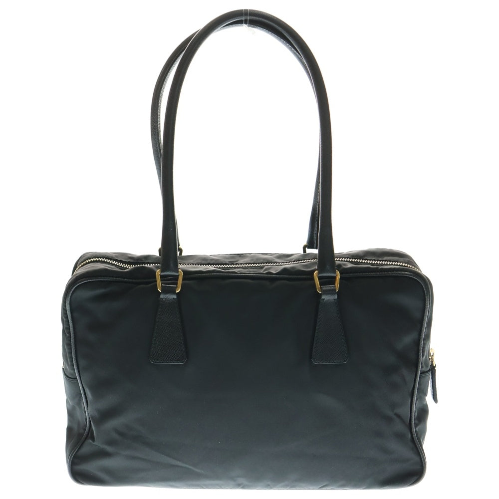 PRADA(プラダ) トライアングルロゴ テスート レザー切替ナイロンハンドバッグ ブラック レディース BL0106
