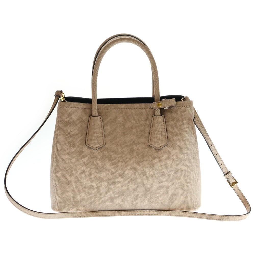 PRADA(プラダ) ドゥーブレ ミディアム サフィアーノ 2WAY ハンドバッグ ショルダーバッグ ピンク ベージュ 1BG887