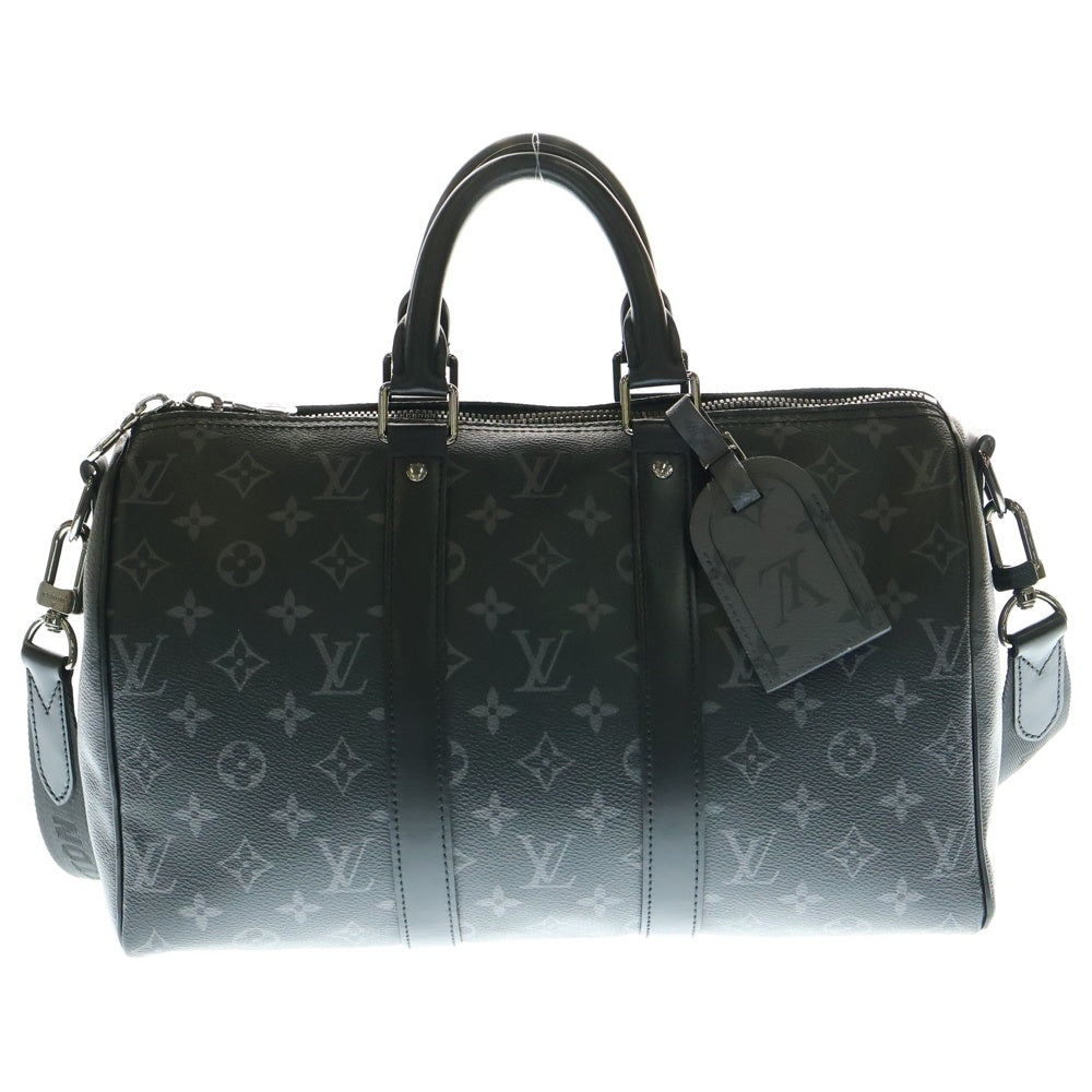 LOUIS VUITTON(ルイヴィトン) キーポル バンドリエール35 モノグラム エクリプス PVC レザー 2WAY ハンド ショルダーバッグ シルバー金具 ブラック M46655