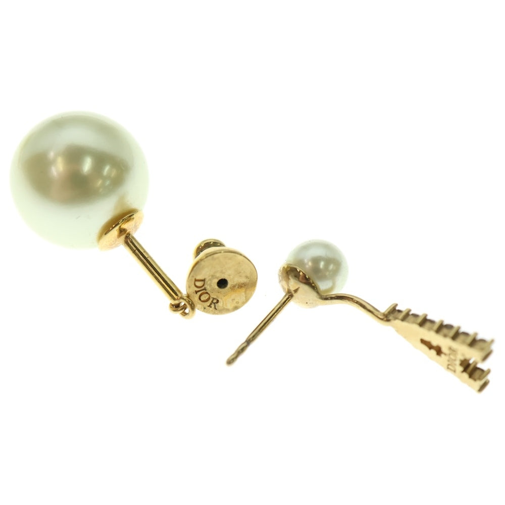 Christian Dior(クリスチャンディオール) CDロゴ トライバル フェイクパールスターピアス イヤーアクセサリー アイボリー ゴールド金具