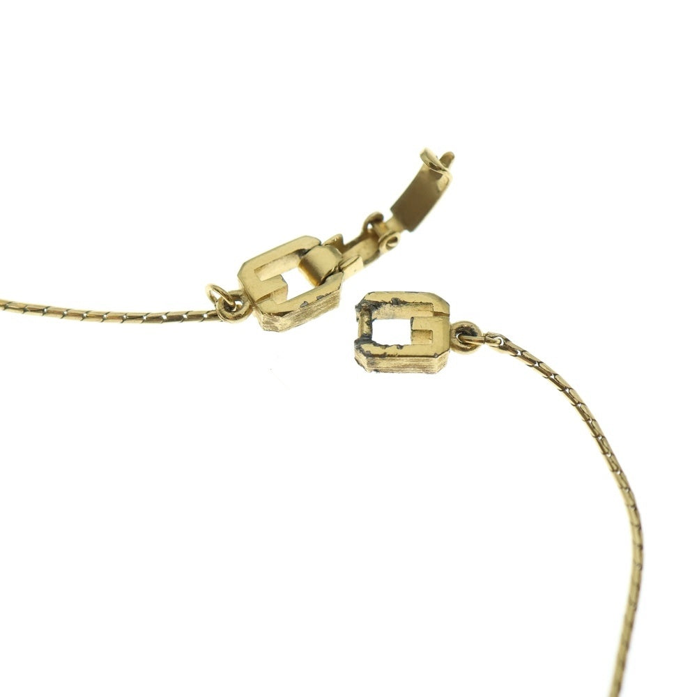 GIVENCHY(ジバンシィ) ロゴラインストーン ネックレス ペンダント チェーン ゴールド