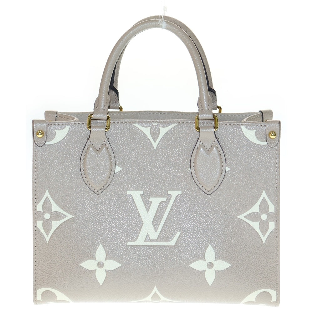 LOUIS VUITTON(ルイヴィトン) オンザゴーPM モノグラム アンプラント トゥルトレール クレーム レザー 2WAY ハンド ショルダーバッグ ゴールド金具 ベージュ M45779