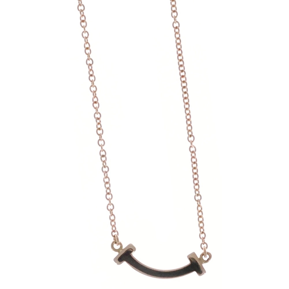 TIFFANY & Co.(ティファニー) Tスマイル ミニ ネックレス ペンダント チェーン ピンクゴールド Au750YG