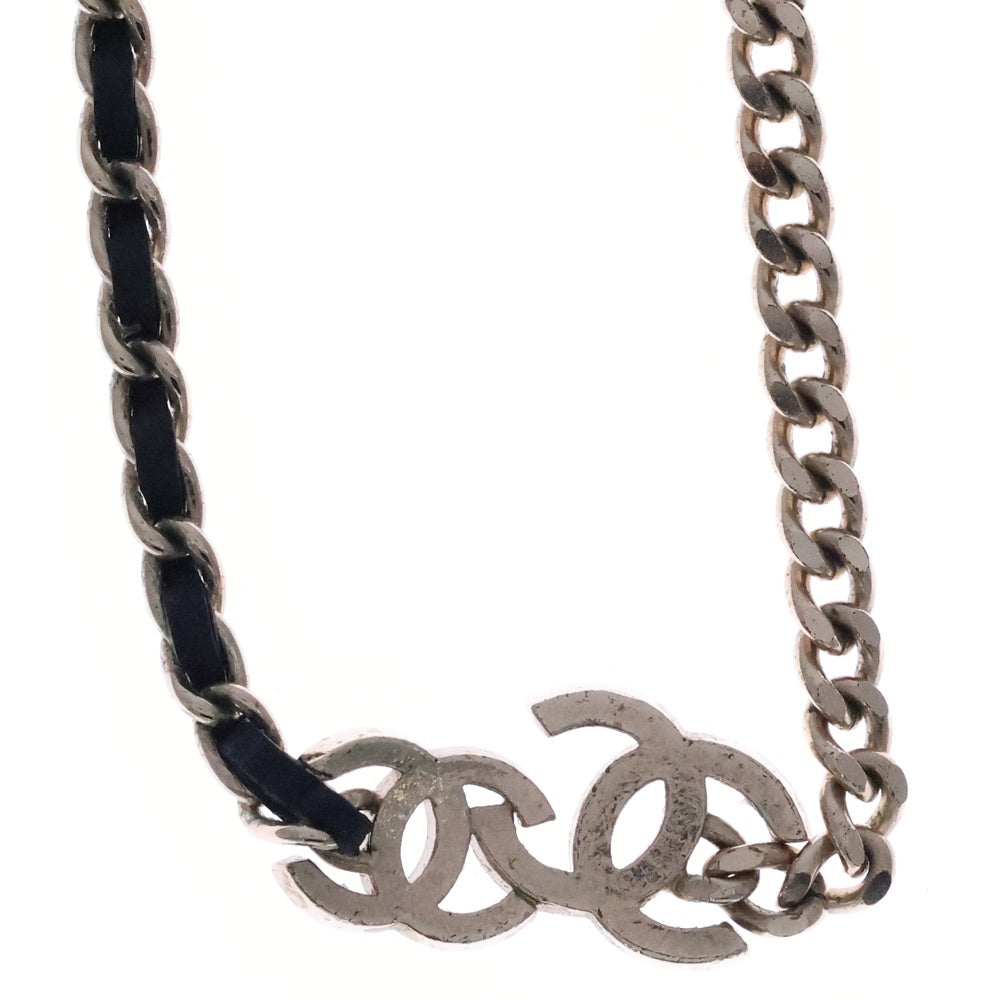 CHANEL(シャネル) ココマーク ラインストーン ネックレス ペンダント チェーン ゴールド×ブラック AB927