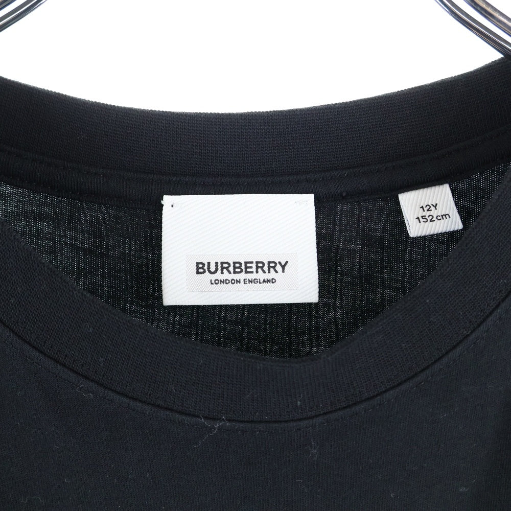 BURBERRY(バーバリー) ロゴプリント クルーネック 半袖Tシャツ カットソー ブラック キッズ/レディース 8008881