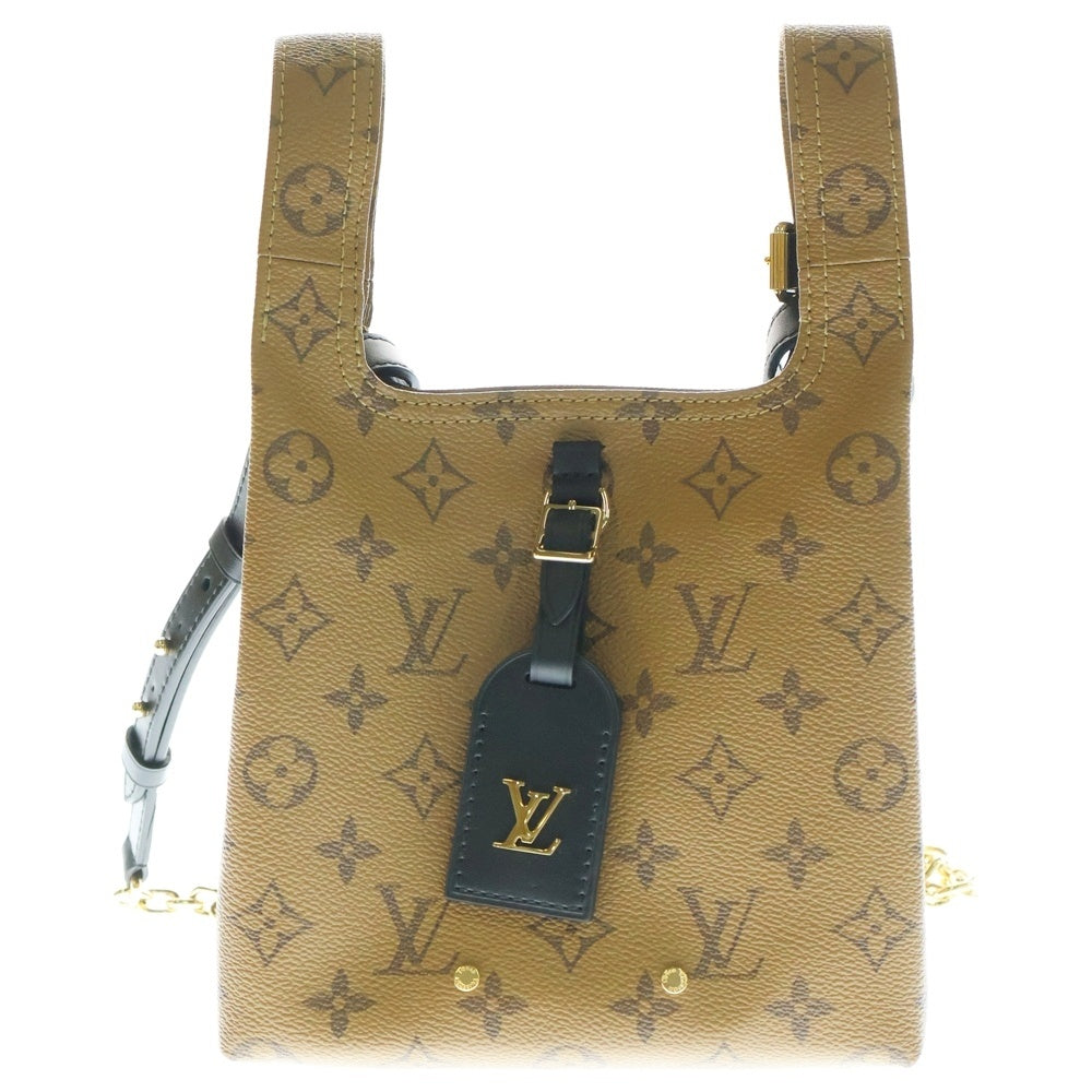 LOUIS VUITTON(ルイヴィトン) アトランティスBB モノグラムリバース PVC レザー 2WAY ハンド チェーン ショルダーバッグ ゴールド金具 ブラウン/ブラック M46816