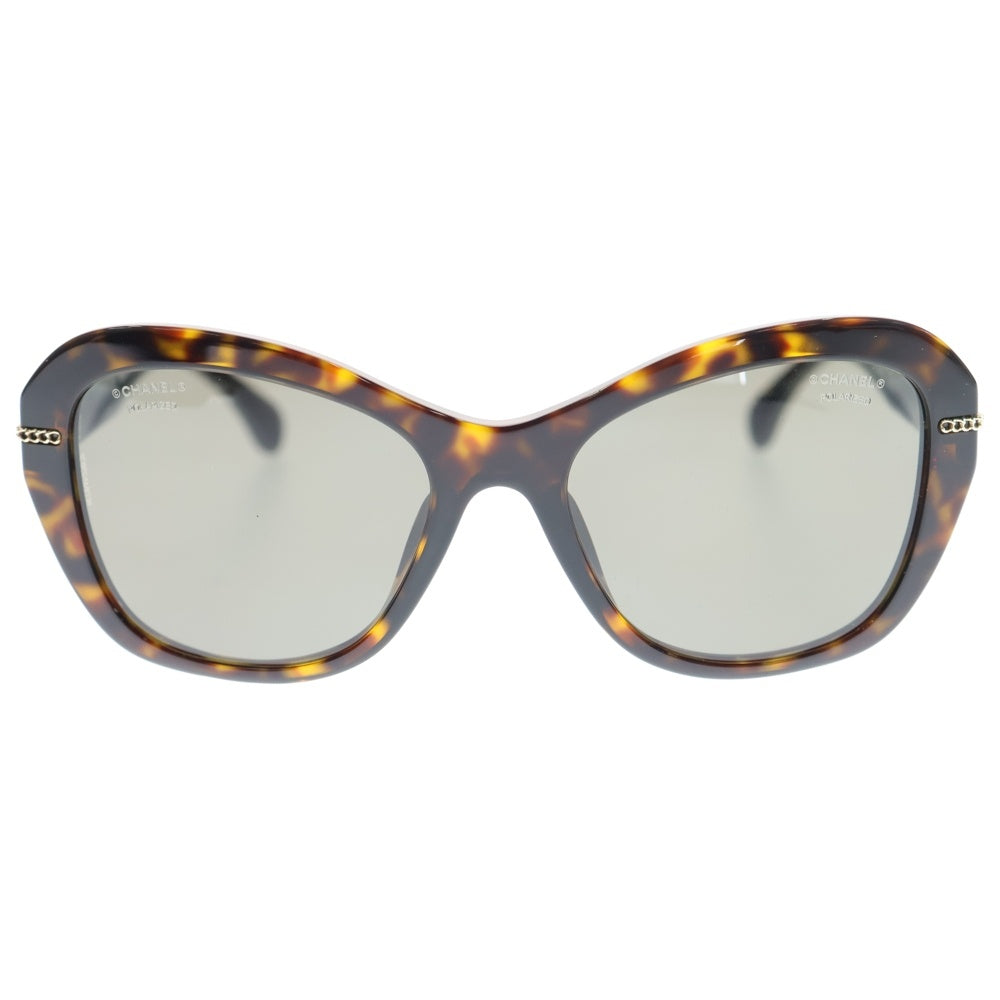 CHANEL(シャネル) ココマーク チェーンモチーフサングラス ブラック×ゴールド バタフライシェイプアイウェア 眼鏡 5510-A