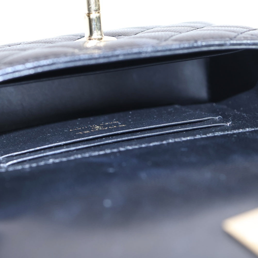 CHANEL(シャネル) エクストラミニ ココハンドル キャビアスキン レザーチェーンショルダーバッグ ハンドバッグ ブラック AP4244 ゴールド金具