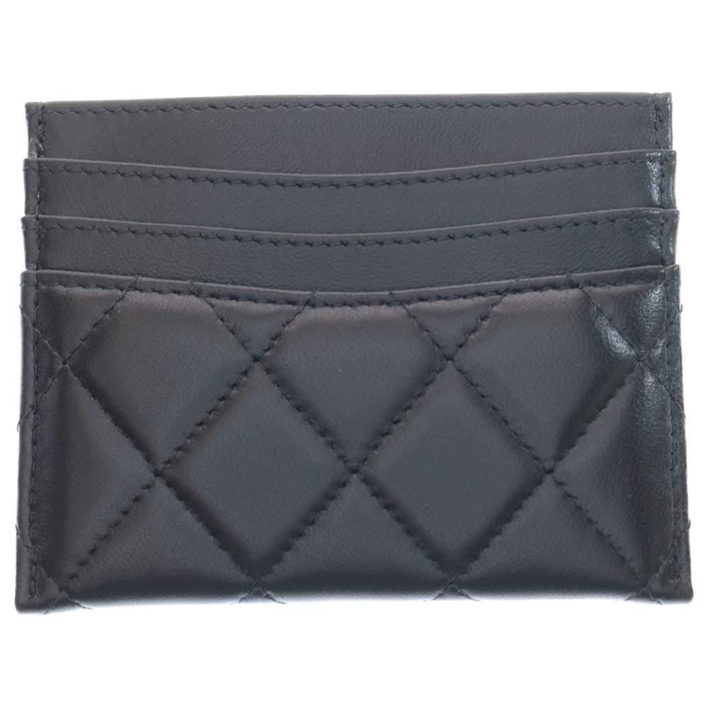 CHANEL(シャネル) マトラッセ ココマーク カードケース ブラック ラムスキン パスケース