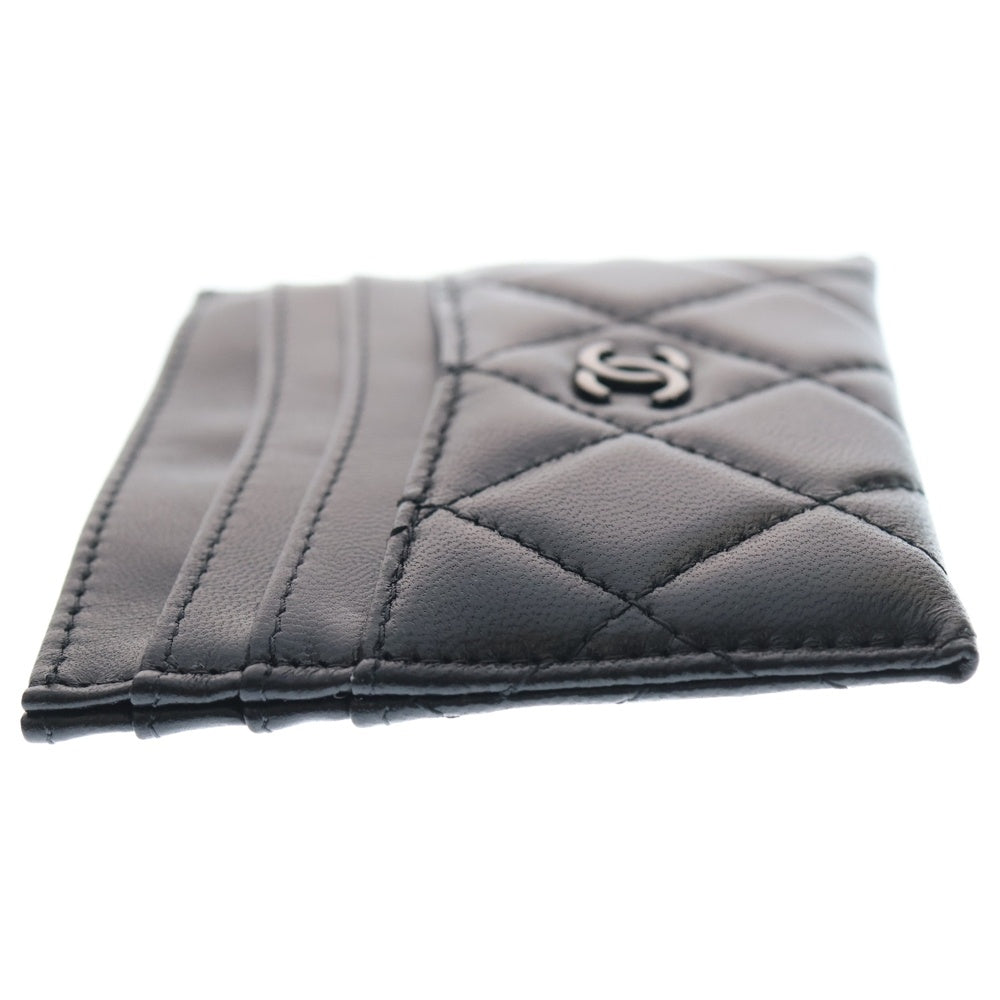 CHANEL(シャネル) マトラッセ ココマーク カードケース ブラック ラムスキン パスケース