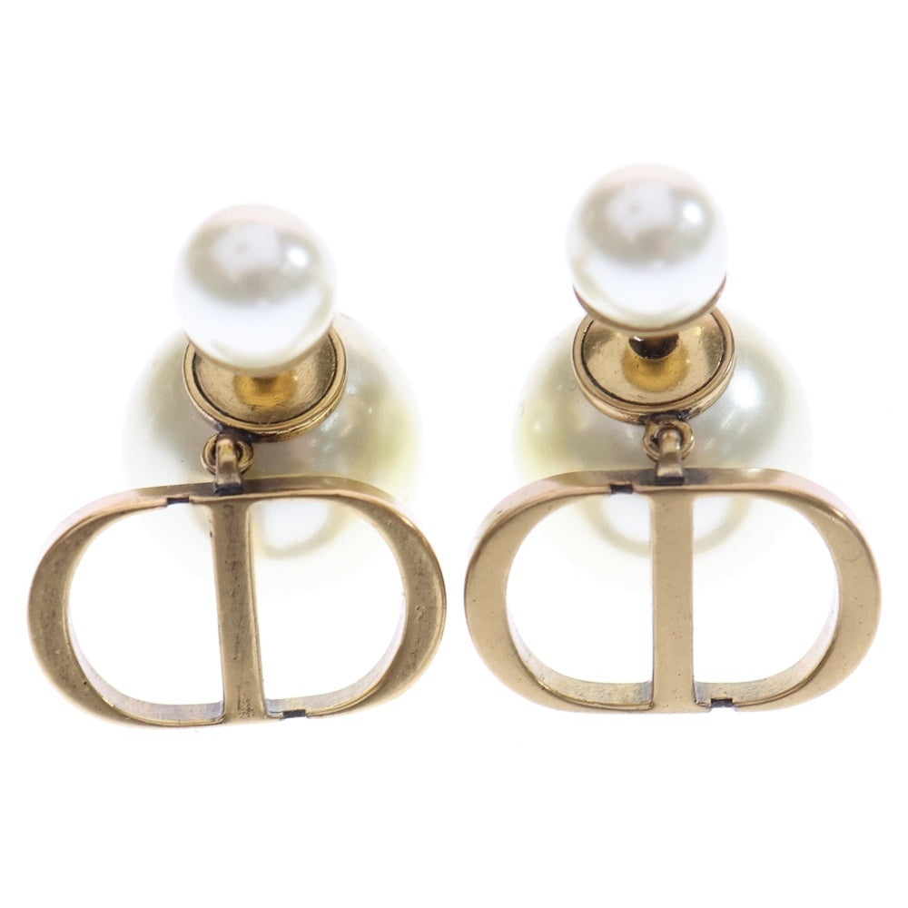 Christian Dior(クリスチャンディオール) Tribales トライバル CDロゴ ピアス パール ゴールド GP