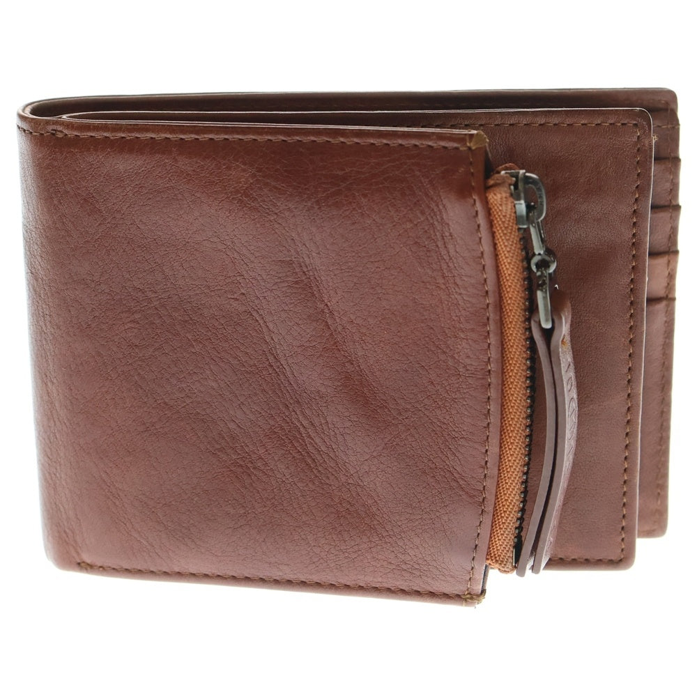 Maison Margiela 0(メゾンマルジェラ) 四つタグ 二つ折り財布 コンパクトウォレット カードケース ブラウン レザー