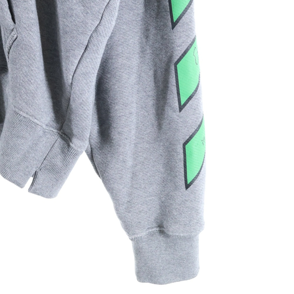 OFF-WHITE(オフホワイト) 24SS 23 Varsity Skate Hoodie バーシティ スケート プリント スウェット プルオーバーパーカー グレー OMBB085S24FLE0140655