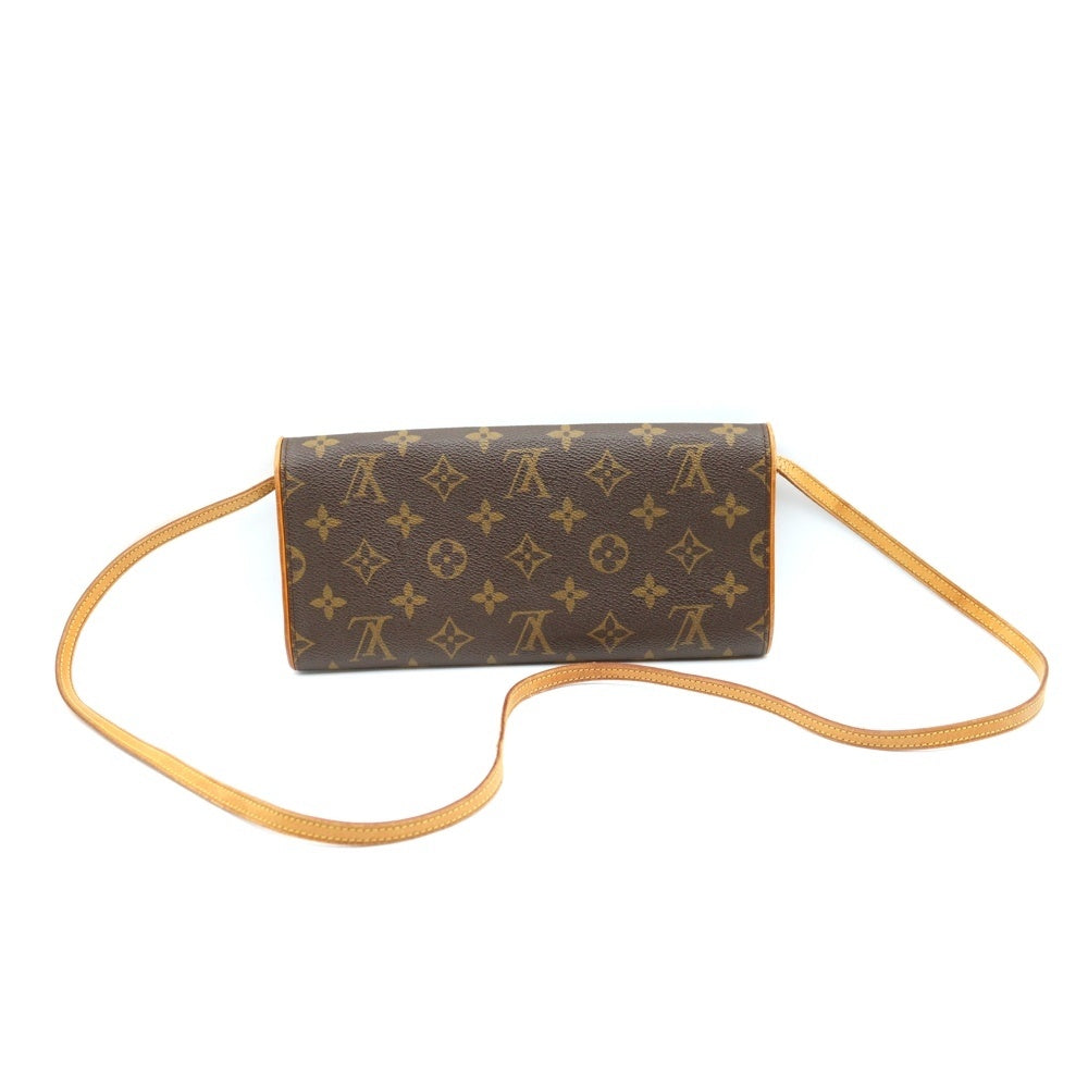 LOUIS VUITTON(ルイヴィトン) モノグラム ポシェットツインGM ショルダーバッグ ミニバッグ ブラウン レザー×PVC M51852