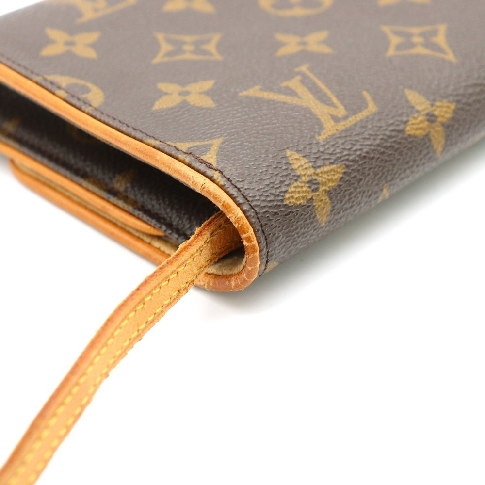 LOUIS VUITTON(ルイヴィトン) モノグラム ポシェットツインGM ショルダーバッグ ミニバッグ ブラウン レザー×PVC M51852