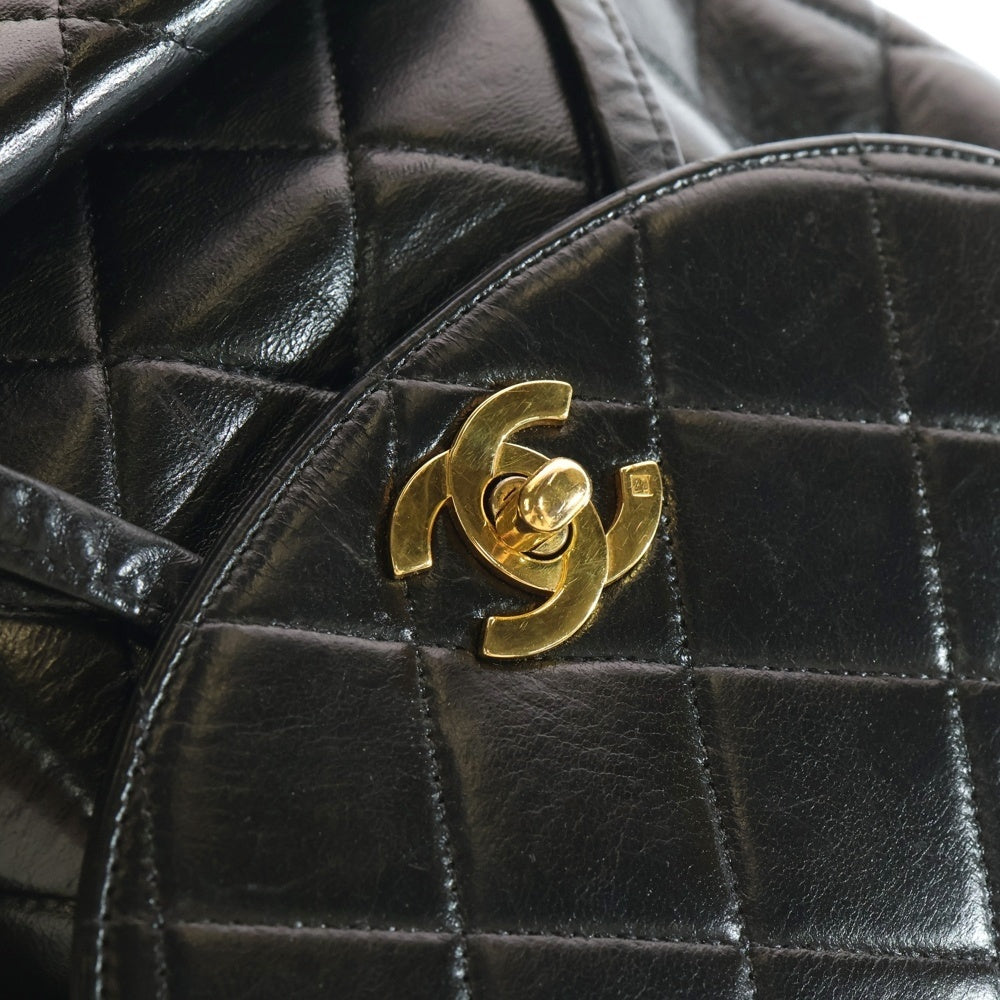 CHANEL(シャネル) マトラッセ ココマーク ラムスキン チェーンレザーバックパック リュック ブラック GD金具