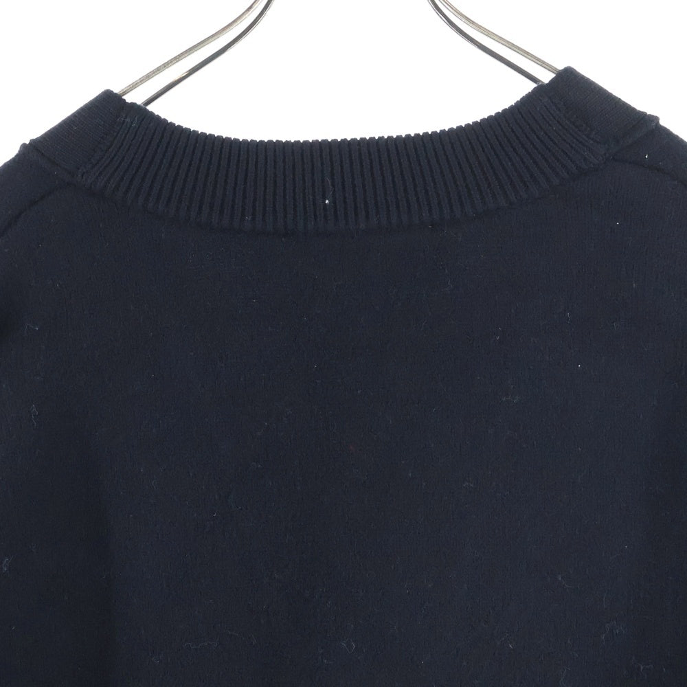 ami paris(アミパリス) Ami De Coeur アミ ドゥ クール ハートロゴ ジャガード ウールニット 長袖カーディガン ブラック UKC367.018