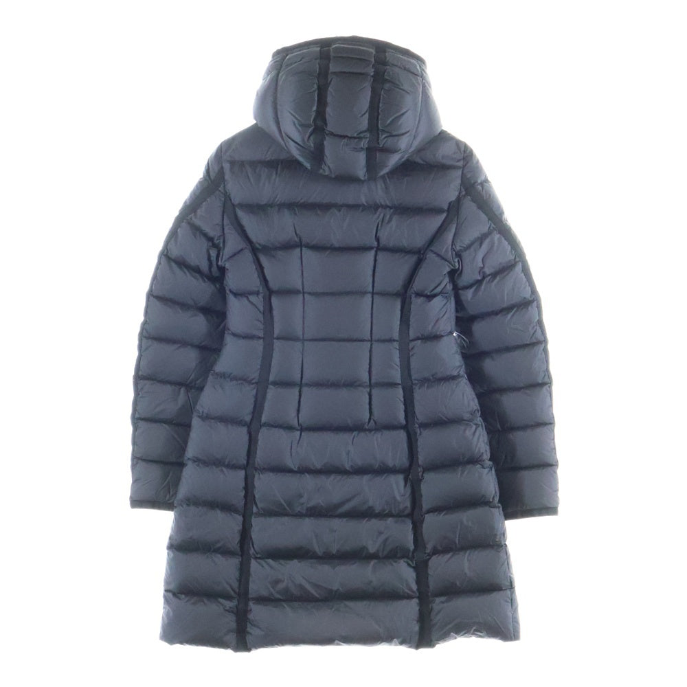 MONCLER(モンクレール) 17AW HERMINE エルミンヌ ワッペンロゴ フーデッド ジップアップ ダウン ロング ジャケット コート ブラック レディース C20934930005 53048