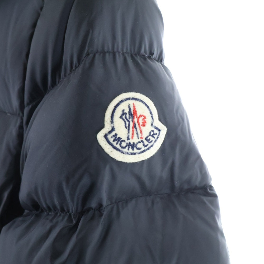 MONCLER(モンクレール) 17AW HERMINE エルミンヌ ワッペンロゴ フーデッド ジップアップ ダウン ロング ジャケット コート ブラック レディース C20934930005 53048